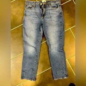 High rise straight leg crop jean